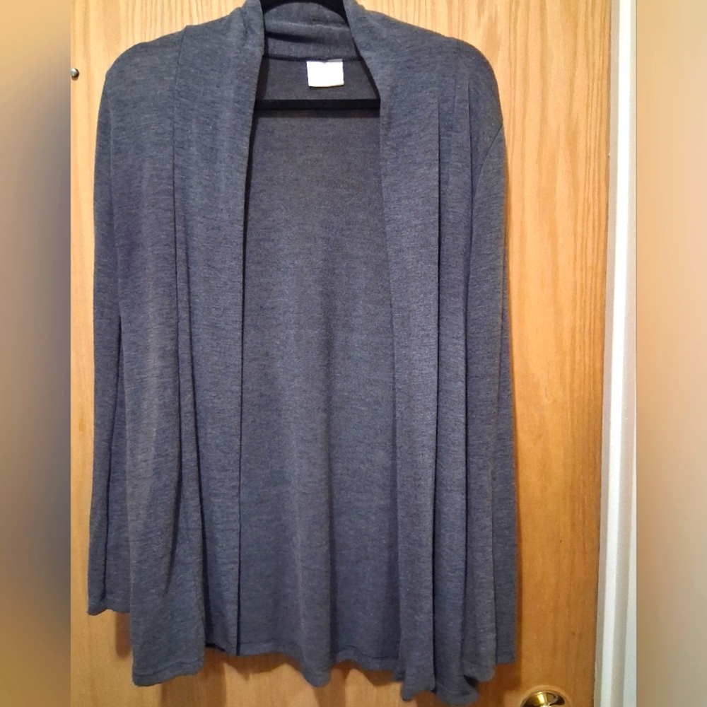 Pretty Good Charcoal Open Front Cardigan